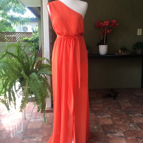 Dresses & Skirts - Orange long silk dress